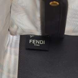 Fendi Brown Zucca Mesh and Leather Small Peekaboo Defender Pouch