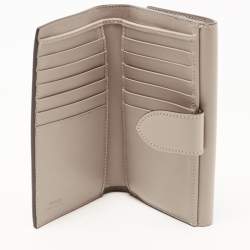 Pre Owned Fendi Etoupe Leather By The Way Flap Wallet