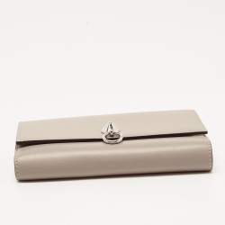 Pre Owned Fendi Etoupe Leather By The Way Flap Wallet