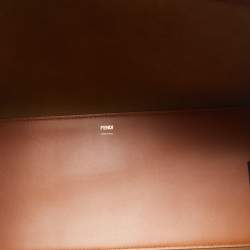 مملوكة مسبقًا حقيبة يد توتس فندي شوبر صن شاين  جلد بني كبيرة