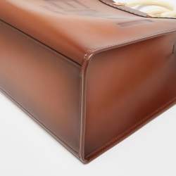 مملوكة مسبقًا حقيبة يد توتس فندي شوبر صن شاين  جلد بني كبيرة