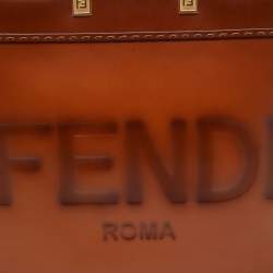 مملوكة مسبقًا حقيبة يد توتس فندي شوبر صن شاين  جلد بني كبيرة