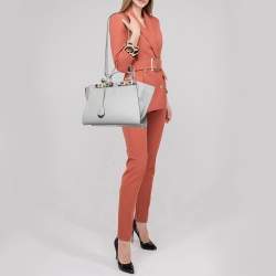 Fendi Grey Leather Medium Studded 3Jours Tote