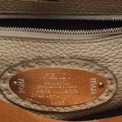 Pre Owned Fendi Brown Selleria Leather Mini Peekaboo Top Handle Bag
