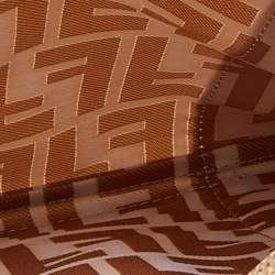 Pre Owned Fendi White/Beige Zucca Nylon and Leather Crossbody Bag