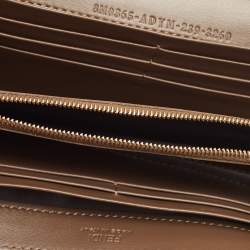 مملوكة مسبقًا Fendi Tobacco Zucca Embossed Leather FF Flap Wallet on Chain