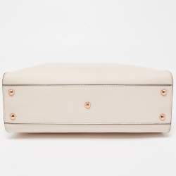 Pre Owned Fendi Light Pink Leather Medium Peekaboo Top Handle Bag