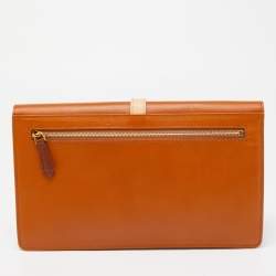 Pre Owned Fendi Multicolor Pequin Stripe Canvas and Leather Bustina Clutch