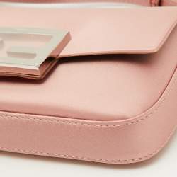 Fendi Blush Pink Silk Phone Baguette Bag