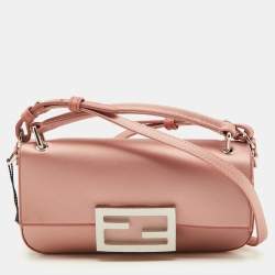Fendi Blush Pink Silk Phone Baguette Bag