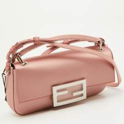 Fendi Blush Pink Silk Phone Baguette Bag