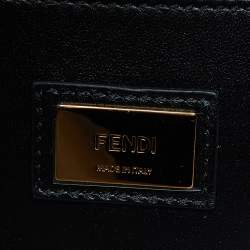 Pre Owned Fendi Black Leather Medium Peekaboo Iconic Top Handle Bag