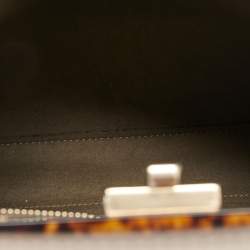 Pre Owned Fendi Grey Leather Medium Peekaboo Top Handle Bag