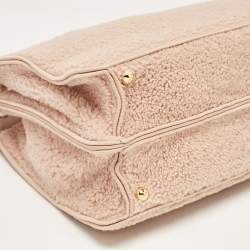 Fendi Dusty Pink Shearling Large Peekaboo ISeeU Top Handle Bag