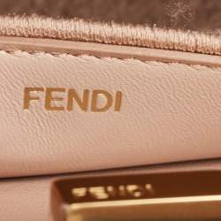 Fendi Dusty Pink Shearling Large Peekaboo ISeeU Top Handle Bag