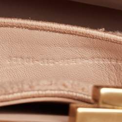 Pre Owned Fendi Dusty Pink Shearling Large Peekaboo ISeeU Top Handle Bag
