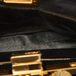 Pre Owned Fendi Black Velvet Small Peekaboo Click Shoulder Bag