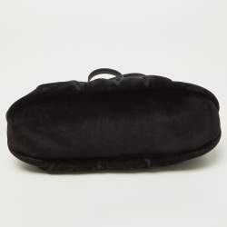 Pre Owned Fendi Black Velvet Small Peekaboo Click Shoulder Bag