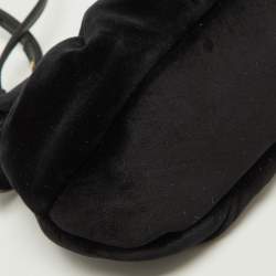 Pre Owned Fendi Black Velvet Small Peekaboo Click Shoulder Bag