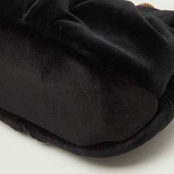 Pre Owned Fendi Black Velvet Small Peekaboo Click Shoulder Bag