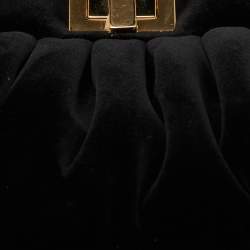 Pre Owned Fendi Black Velvet Small Peekaboo Click Shoulder Bag