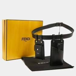 Fendi Black Leather Utility Pouch Belt Bag