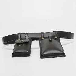 Fendi Black Leather Utility Pouch Belt Bag
