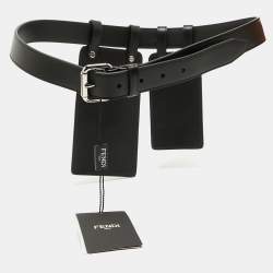 Fendi Black Leather Utility Pouch Belt Bag