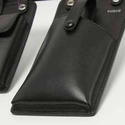 Fendi Black Leather Utility Pouch Belt Bag