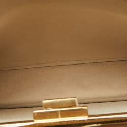 Pre Owned Fendi Beige Leather Medium Peekaboo ISeeU Top Handle Bag