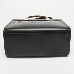 Pre Owned Fendi Black Leather Small Sunshine Tote