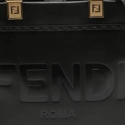 Pre Owned Fendi Black Leather Small Sunshine Tote