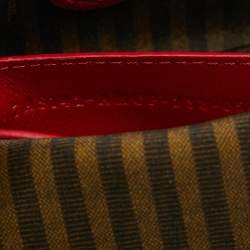 Pre Owned Fendi Red Satin Baguette Phone Pouch