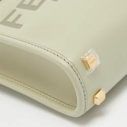 Pre Owned Fendi Green Leather Mini Sunshine Tote