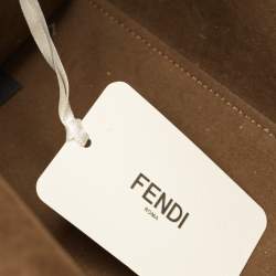 Pre Owned Fendi Off White Zucca Embossed Leather Medium Sunshine Tote