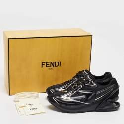 Fendi Black Suede and Leather Fendi first Sneakers Size 38