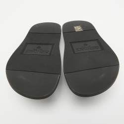 Fendi x-Versace Black Rubber Logo Flat Slides Size 37