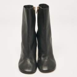 Fendi Black Leather Fendi First Ankle Length Boots Size  37