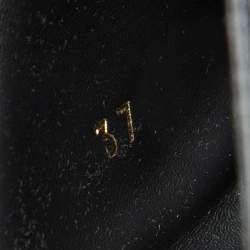 Pre Owned Fendi Black Leather Fendigraphy Flat Slide Sandals Size 37