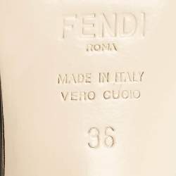 مملوكة مسبقًا Fendi Black Leather and Sequins Colibri Slingback Pumps Size 36