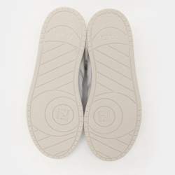 Pre Owned Fendi White/Grey Leather Low Top Sneakers Size 39