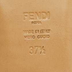 Fendi Red Leather Baguette Slide Sandals Size 37.5