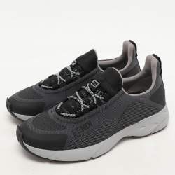 Fendi Grey Knit Fabric Faster Low Top Sneakers Size 36