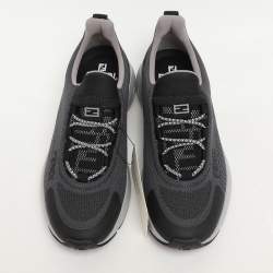 Fendi Grey Knit Fabric Faster Low Top Sneakers Size 36