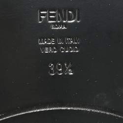 Fendi Black Leather Karligraphy Loafers Size 39.5