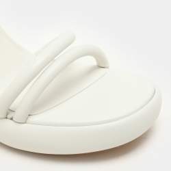 Fendi White Leather Baguette Ankle Strap Sandals Size 40
