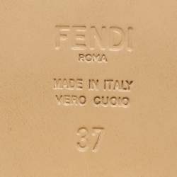 Pre Owned Fendi Black Leather Baguette Slide Sandals Size 37