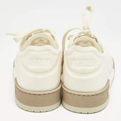 مملوكة مسبقًا Fendi White/Cream Mesh Match Low Top Sneakers Size 39