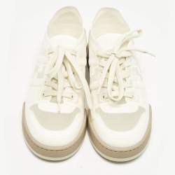 مملوكة مسبقًا Fendi White/Cream Mesh Match Low Top Sneakers Size 39
