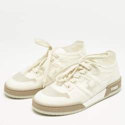 مملوكة مسبقًا Fendi White/Cream Mesh Match Low Top Sneakers Size 39
